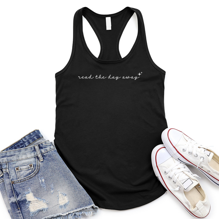 read the day away women's racerback tank top