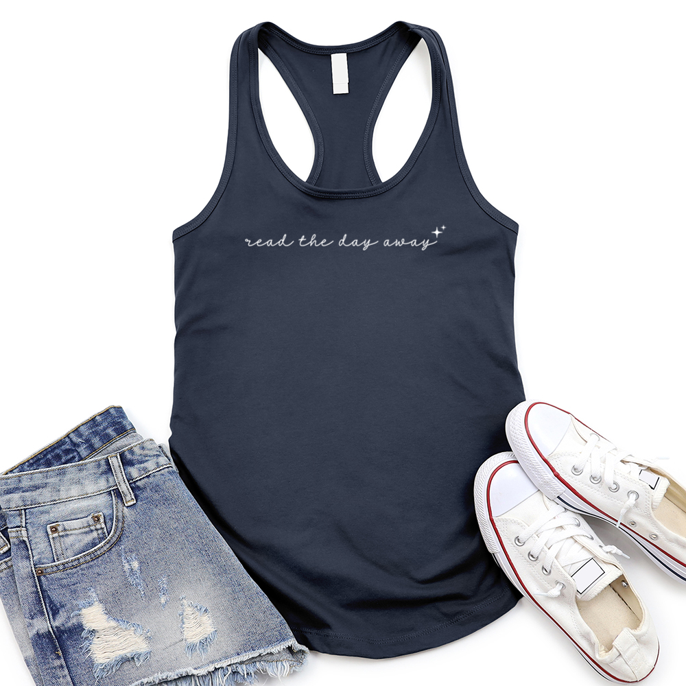 read the day away women's racerback tank top