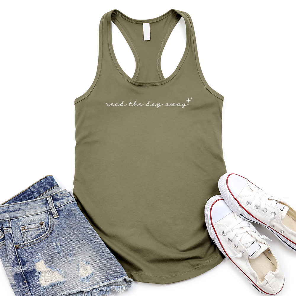 read the day away women's racerback tank top