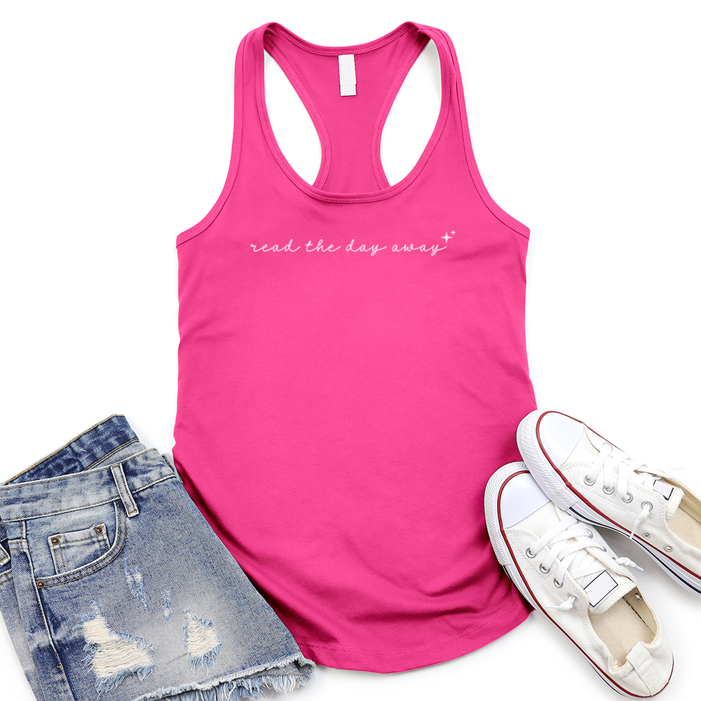 read the day away women's racerback tank top