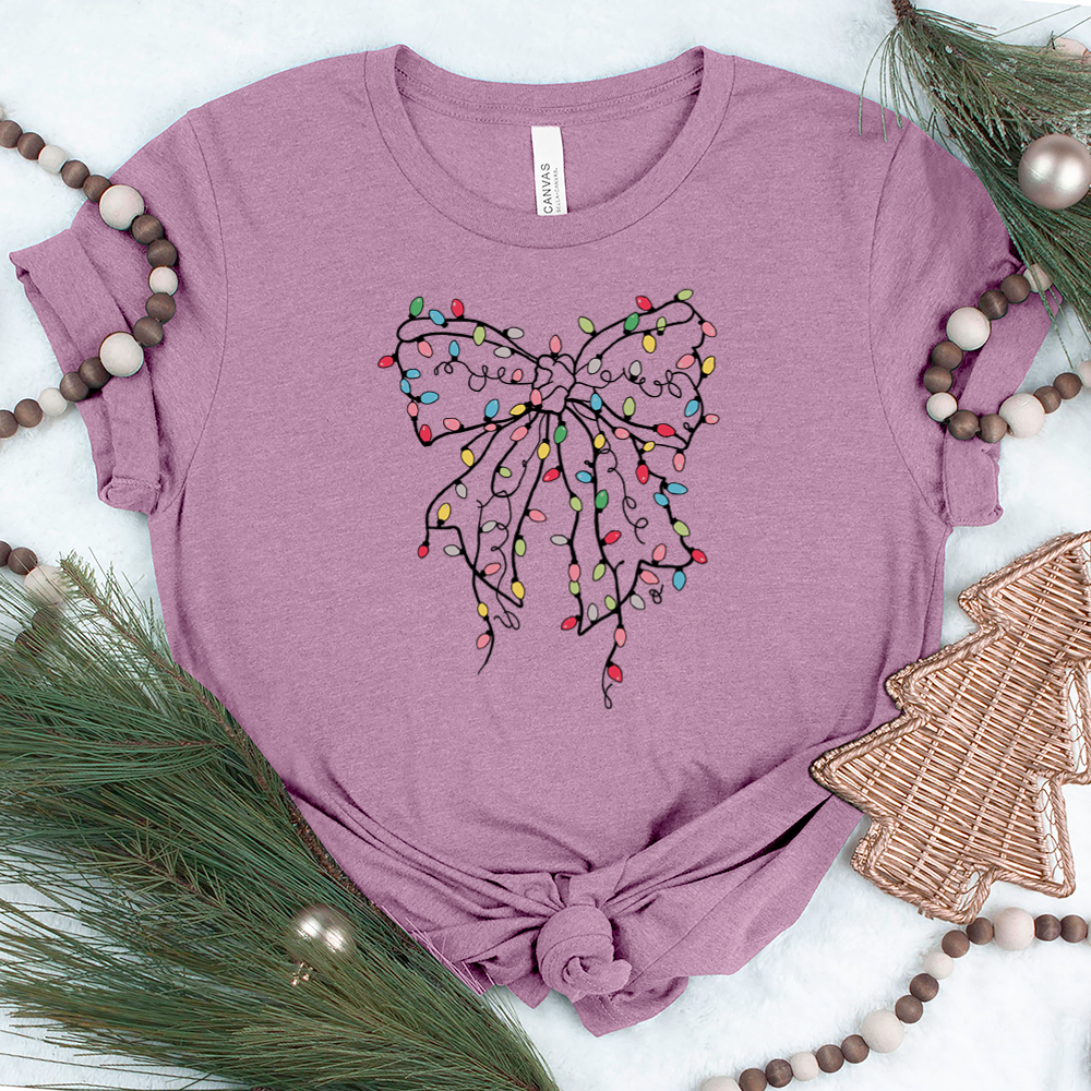 christmas light bow unisex tee