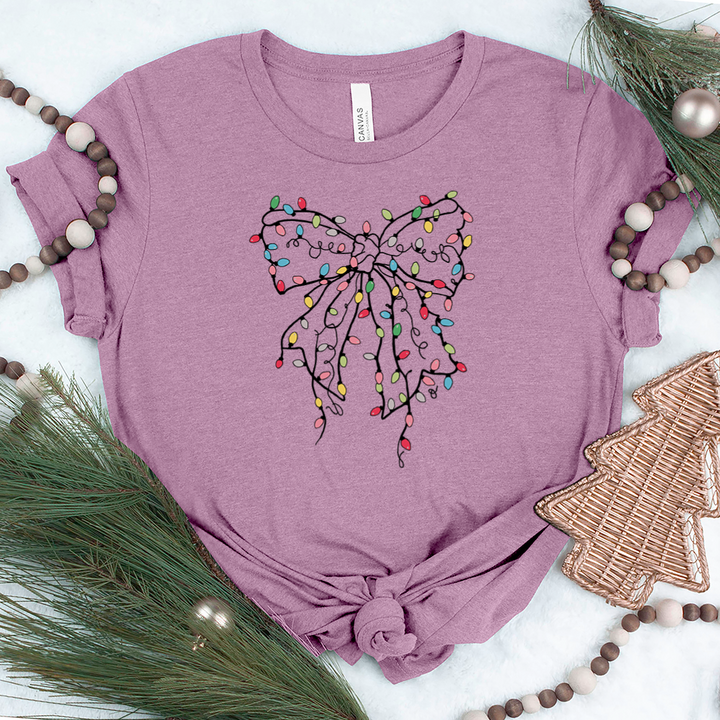 christmas light bow unisex tee