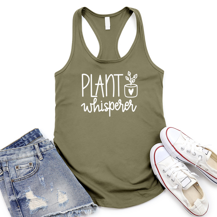 plant whisperer women's racerback tank top