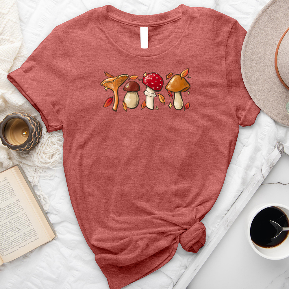 autumn mushrooms unisex tee