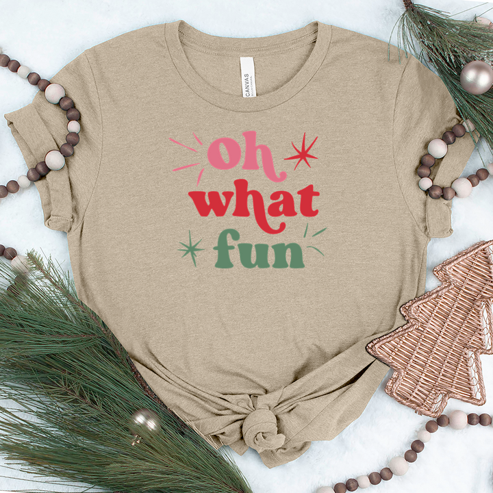 colorful oh what fun unisex tee