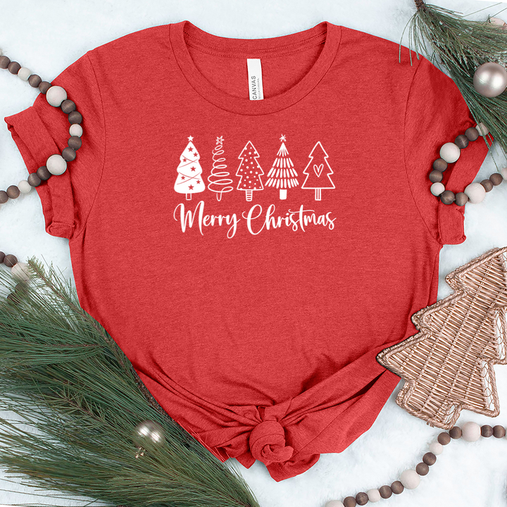 merry christmas white trees unisex tee