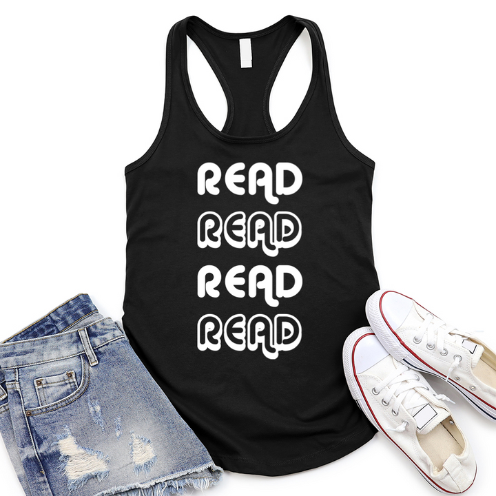 read read read women's racerback tank top