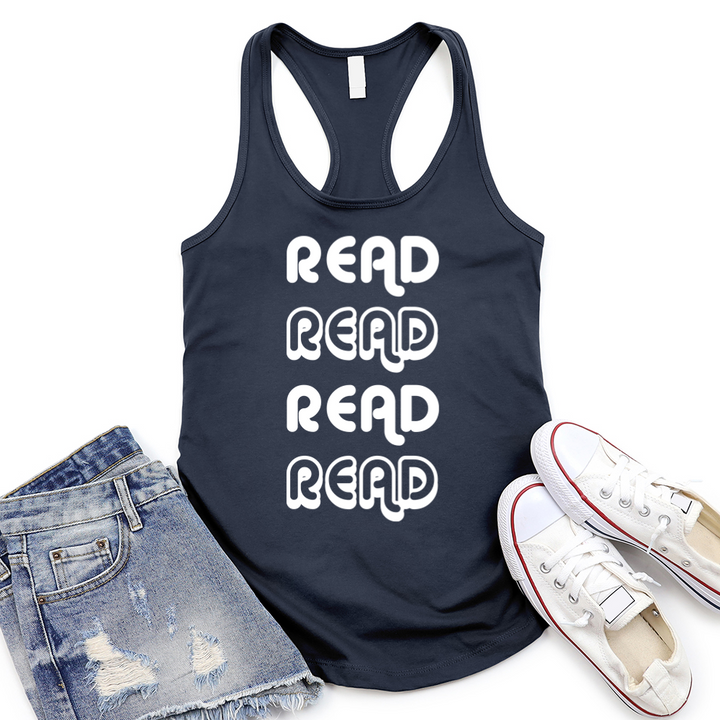 read read read women's racerback tank top