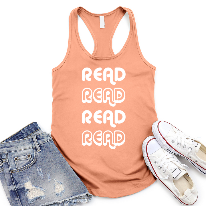 read read read women's racerback tank top