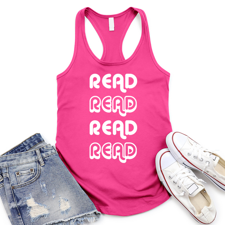 read read read women's racerback tank top