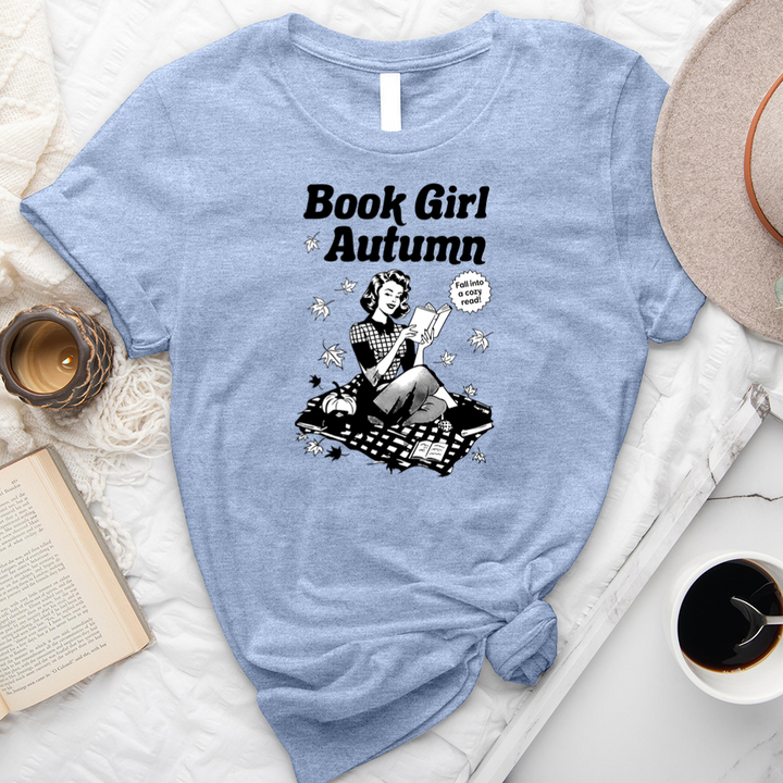 book girl autumn unisex tee