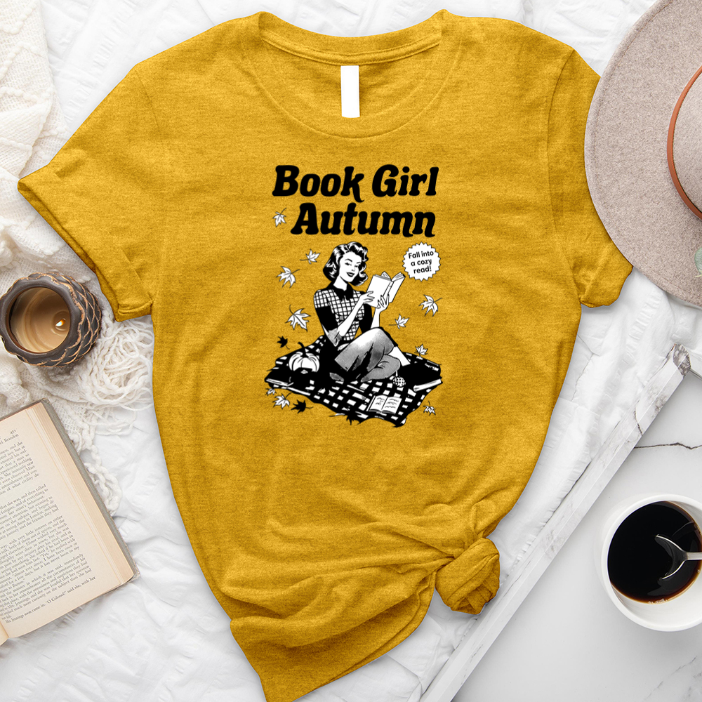 book girl autumn unisex tee