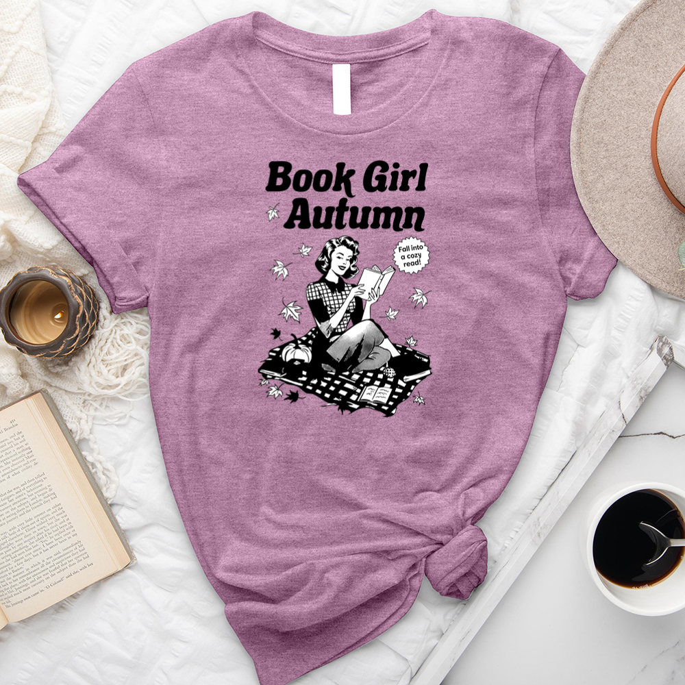 book girl autumn unisex tee