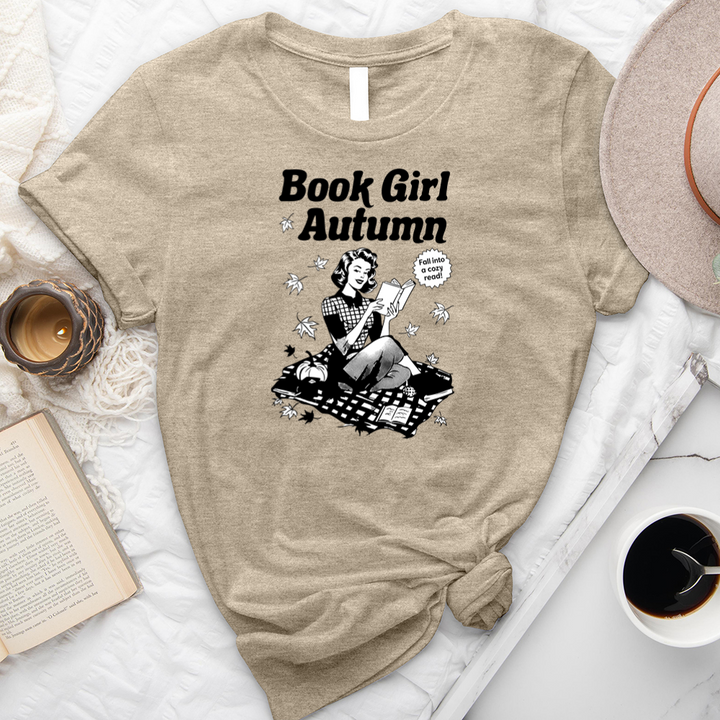 book girl autumn unisex tee