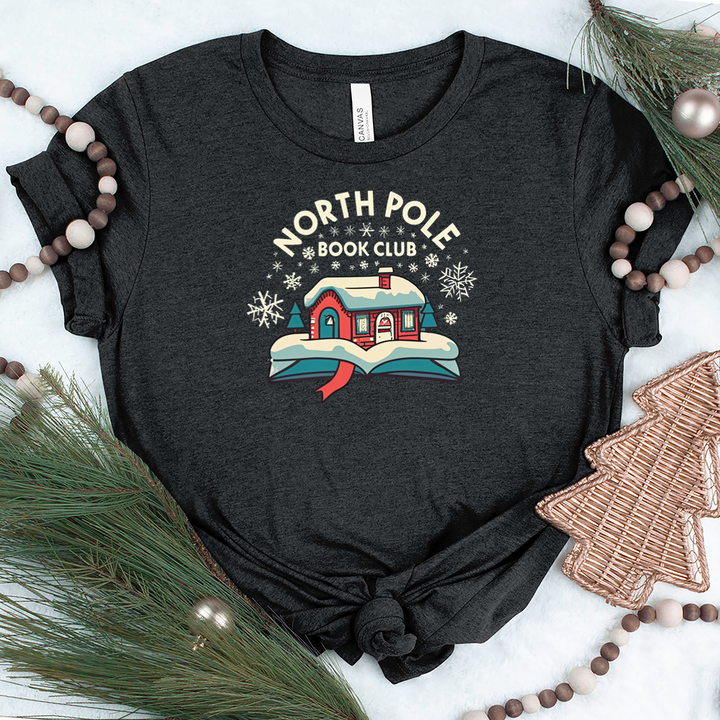 cozy north pole book club unisex tee