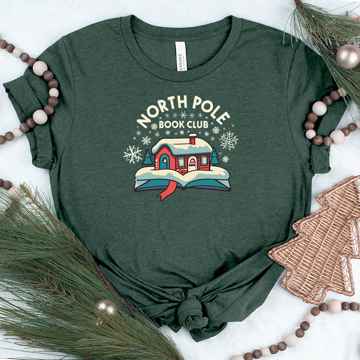 cozy north pole book club unisex tee