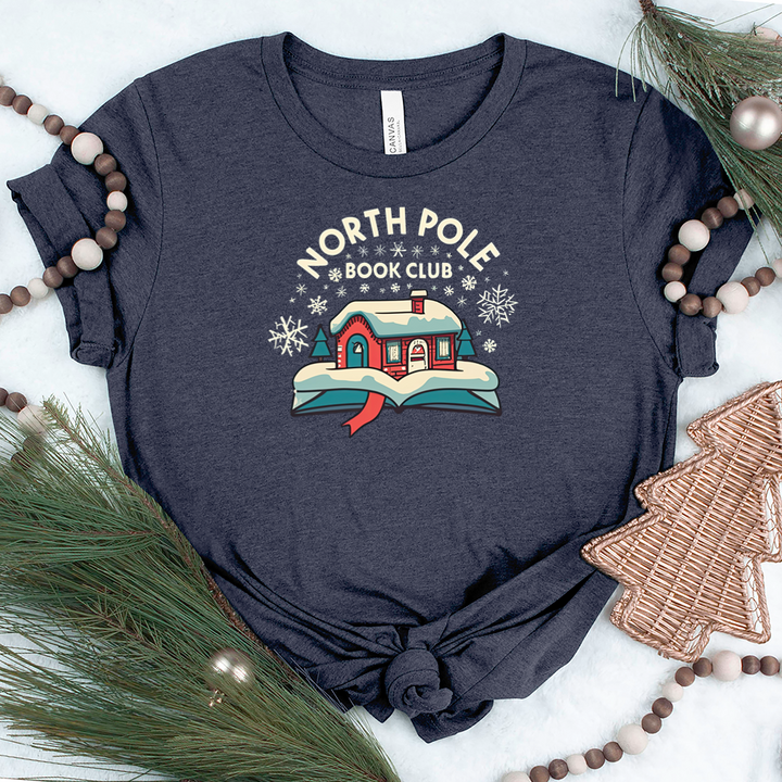 cozy north pole book club unisex tee