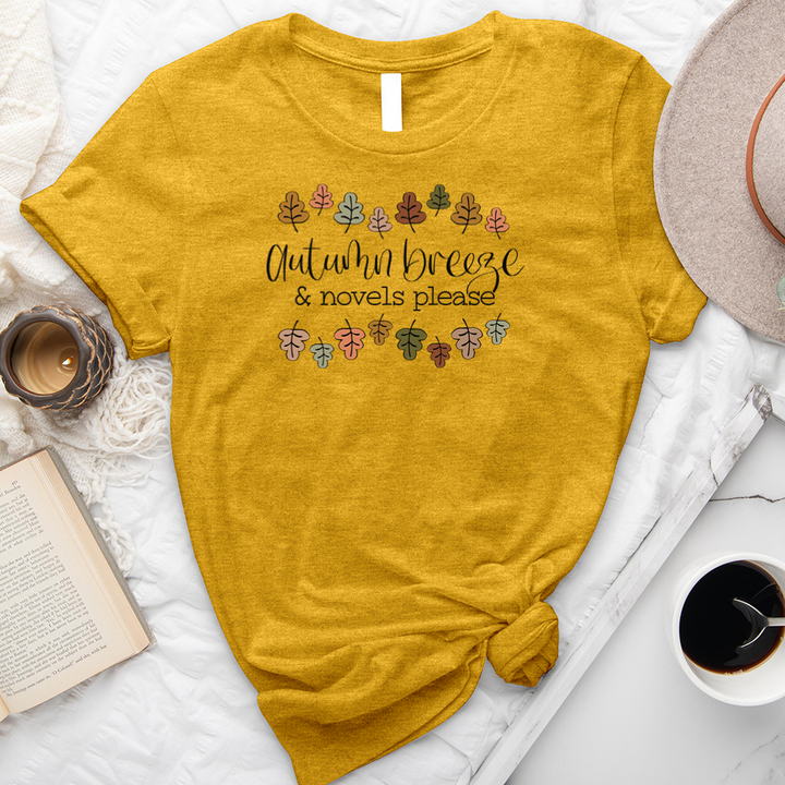 autumn breeze and novels please unisex tee