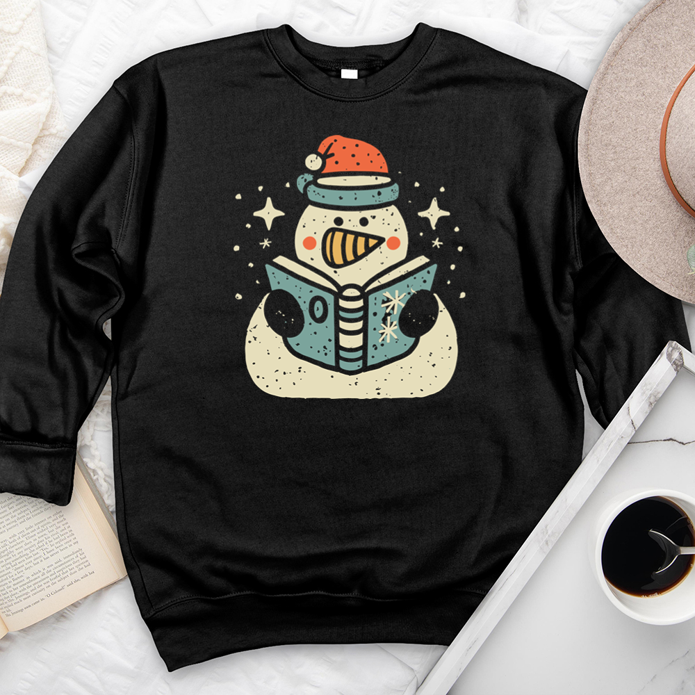 reading snowman premium crewneck sweatshirt