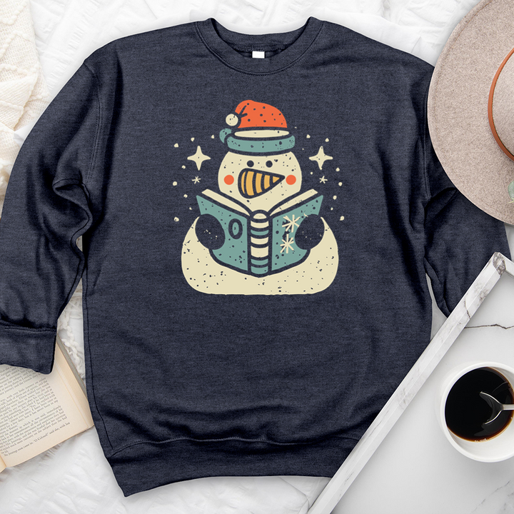 reading snowman premium crewneck sweatshirt