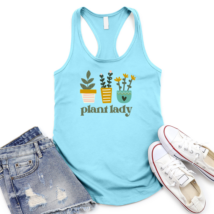 plant lady color women's racerback tank top