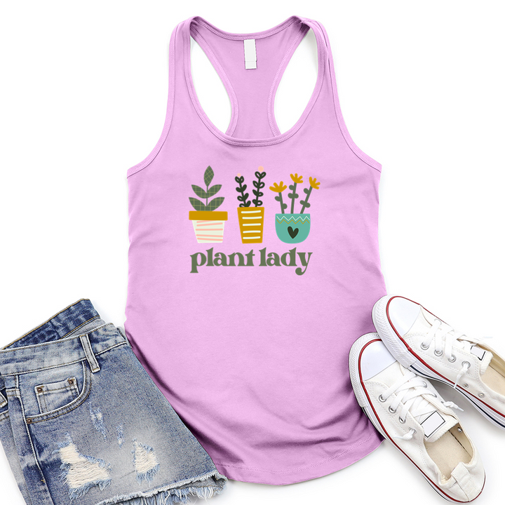 plant lady color women's racerback tank top