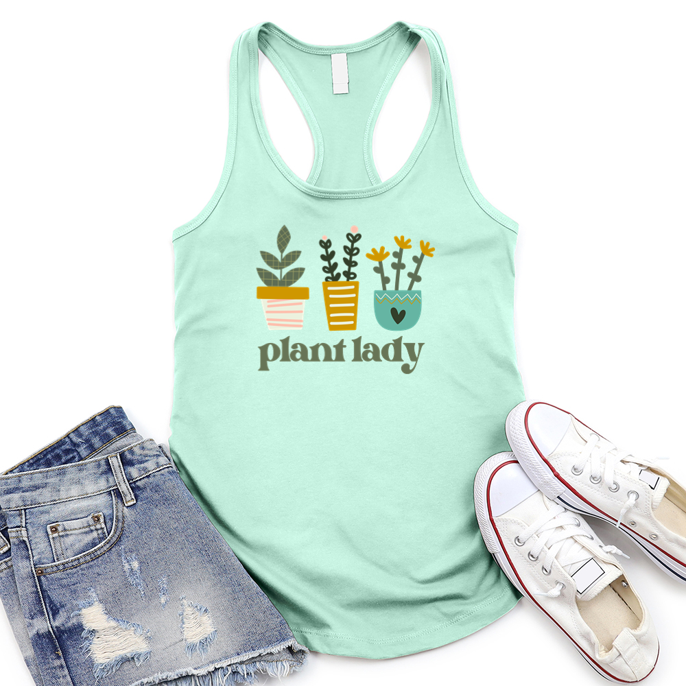 plant lady color women's racerback tank top