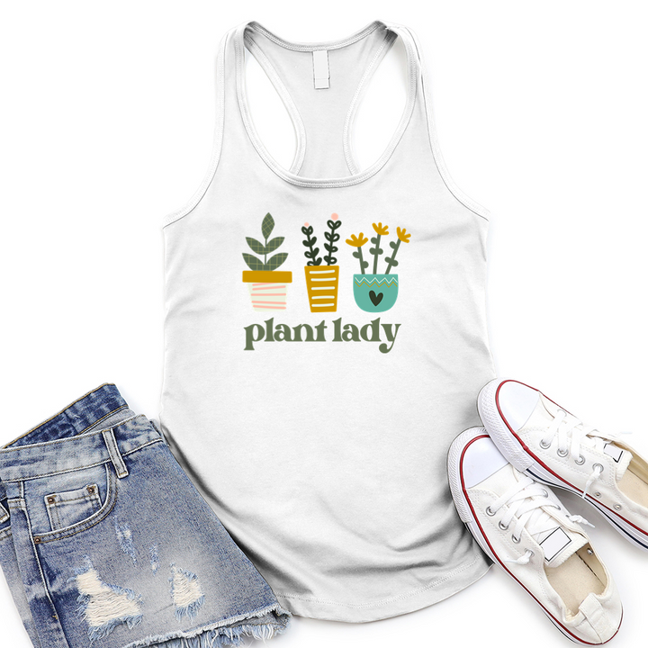 plant lady color women's racerback tank top