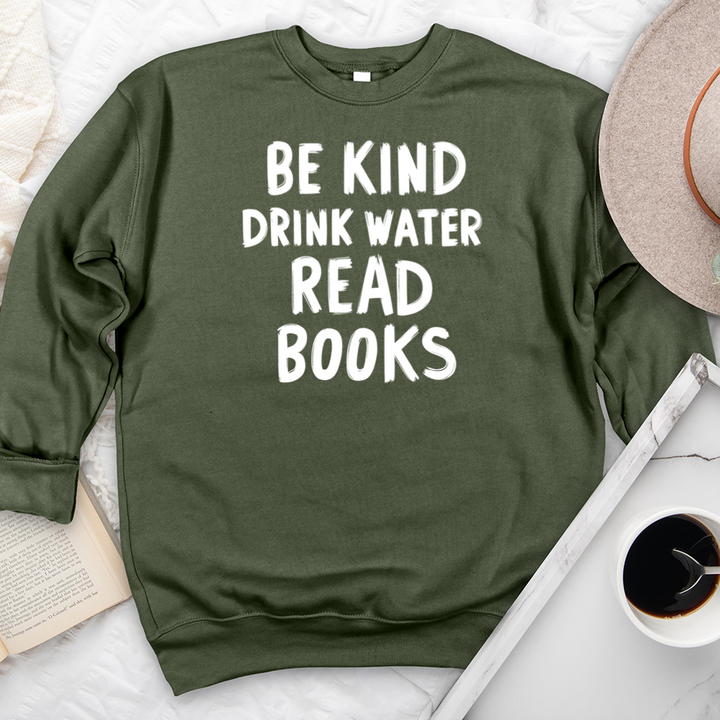 be kind read books premium crewneck sweatshirt