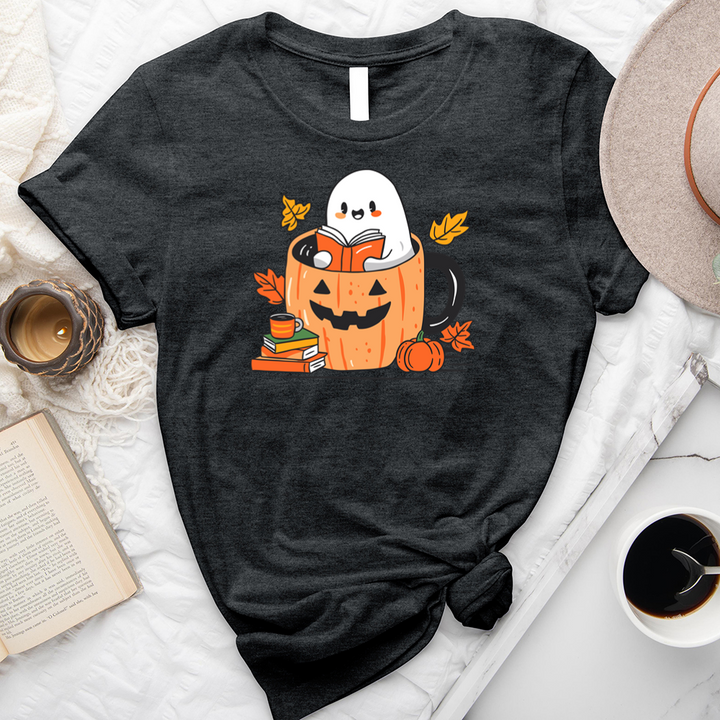 ghost reading mug unisex tee