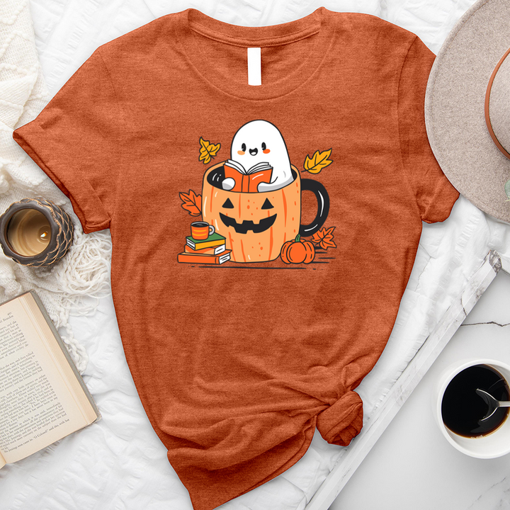 ghost reading mug unisex tee