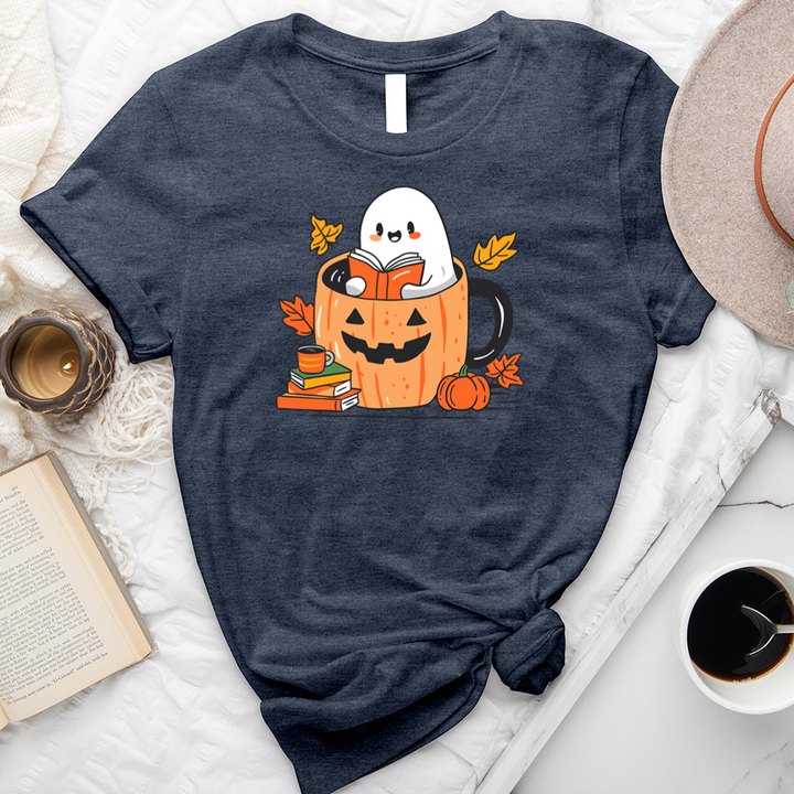 ghost reading mug unisex tee