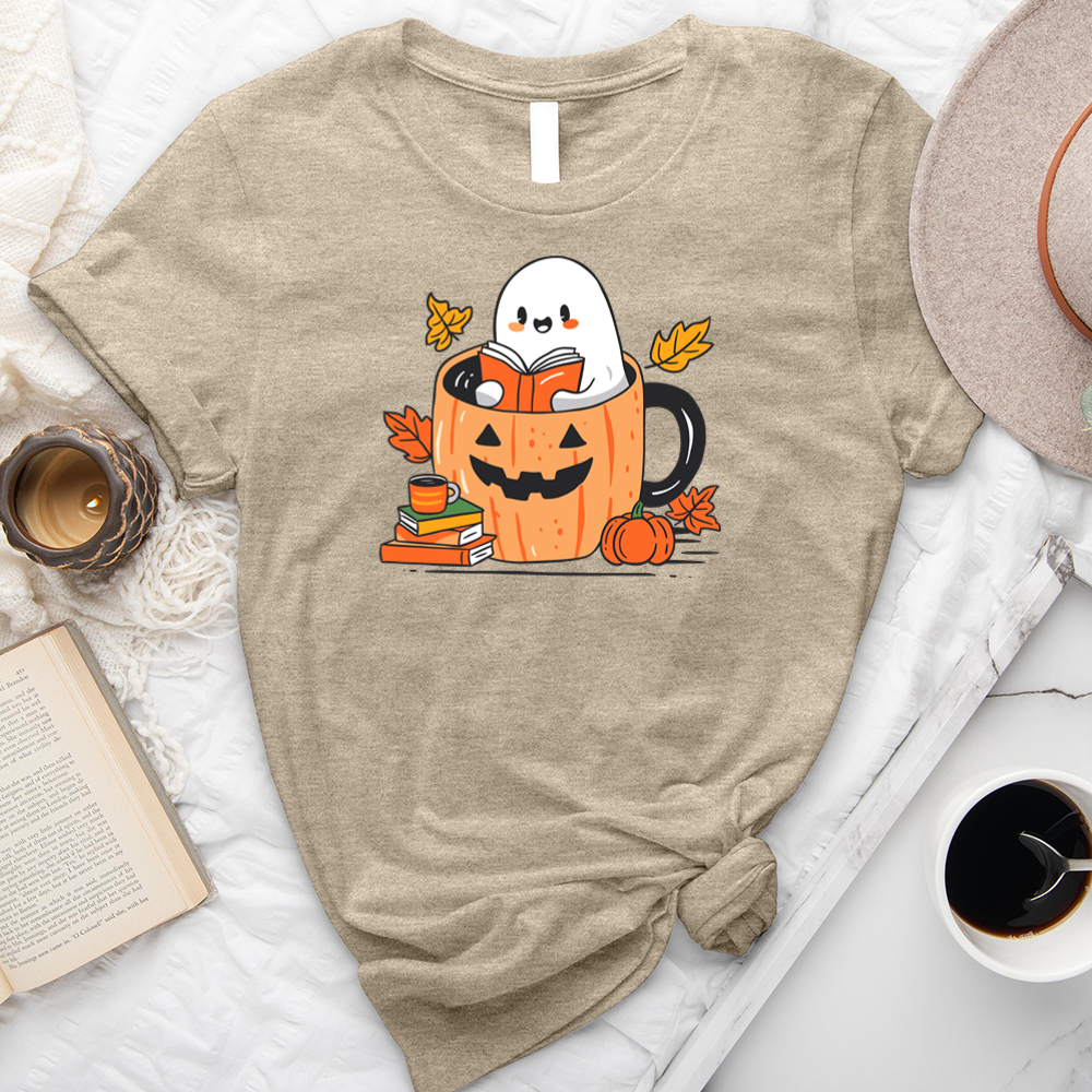 ghost reading mug unisex tee