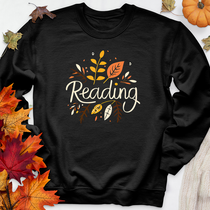 reading fall florals premium crewneck sweatshirt