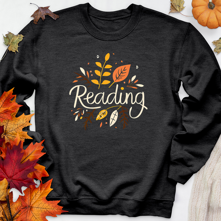 reading fall florals premium crewneck sweatshirt