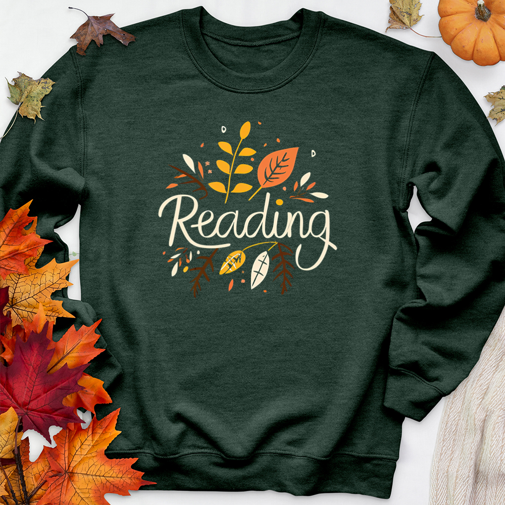 reading fall florals premium crewneck sweatshirt