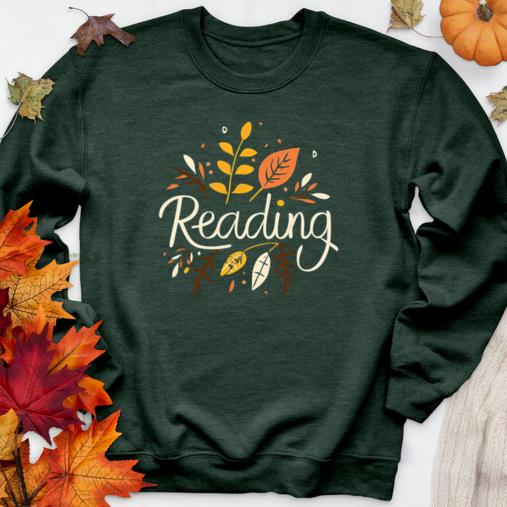 reading fall florals premium crewneck sweatshirt