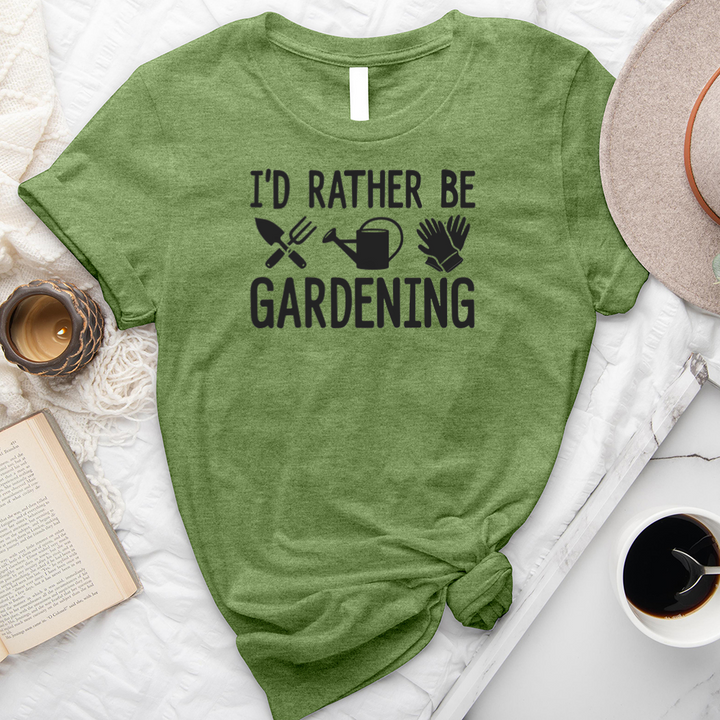 rather be gardening unisex tee