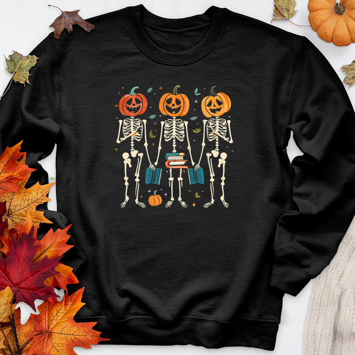 reading skeletons premium crewneck sweatshirt