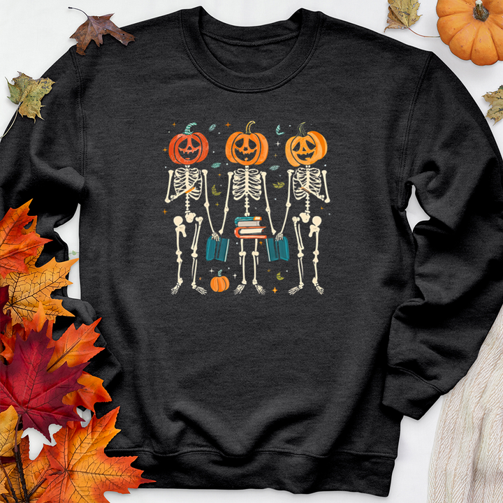 reading skeletons premium crewneck sweatshirt