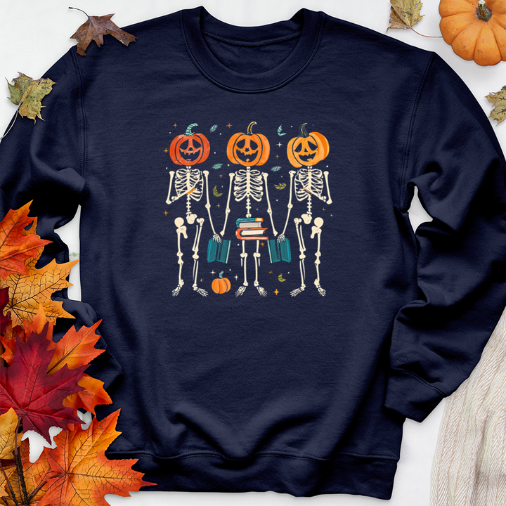 reading skeletons premium crewneck sweatshirt