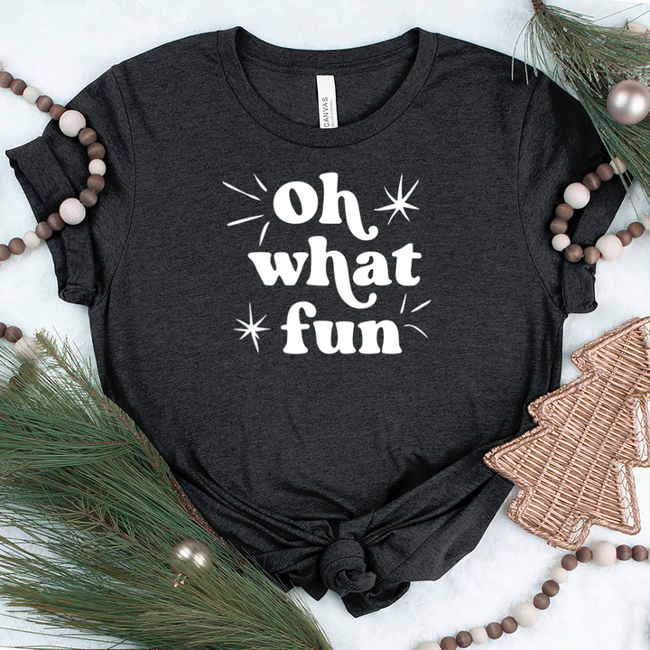 white oh what fun unisex tee