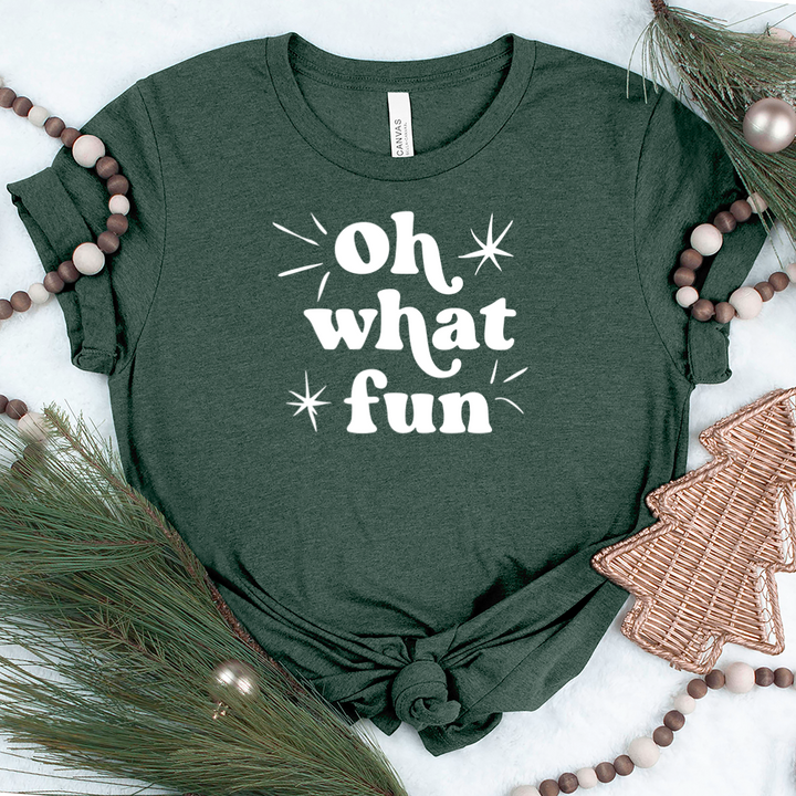 white oh what fun unisex tee