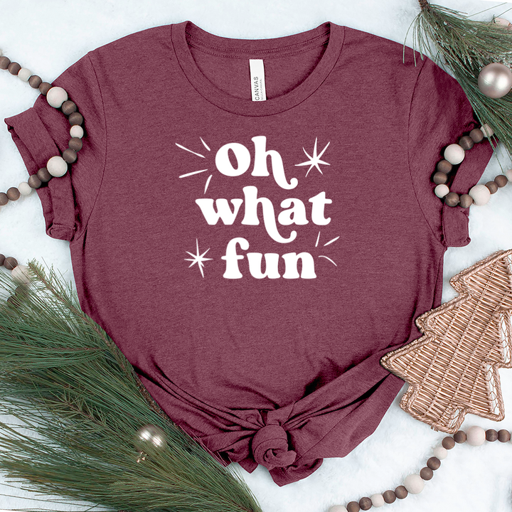 white oh what fun unisex tee