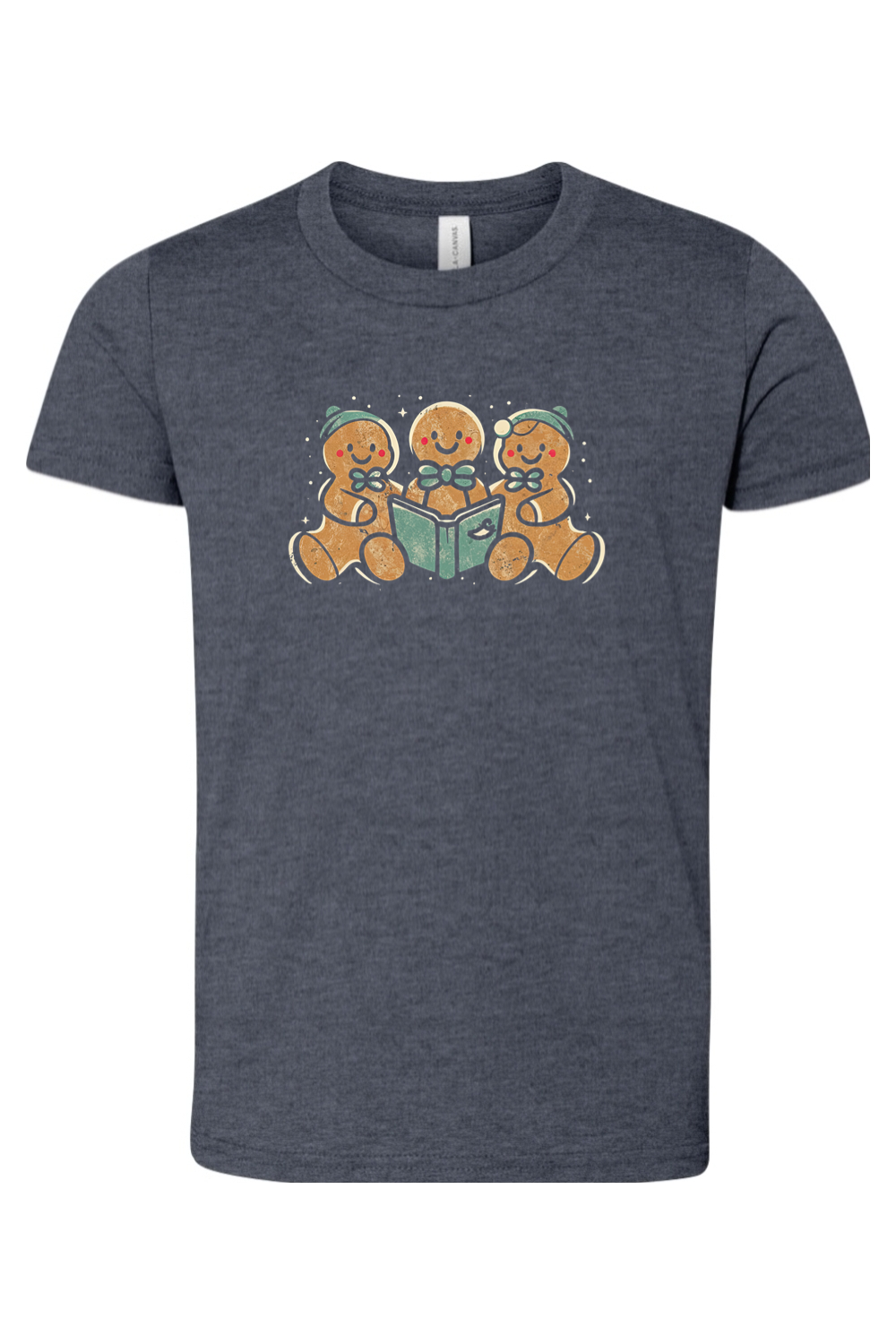 gingerbread men reading youth tee