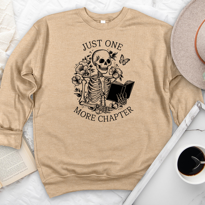 one more chapter skeleton premium crewneck sweatshirt