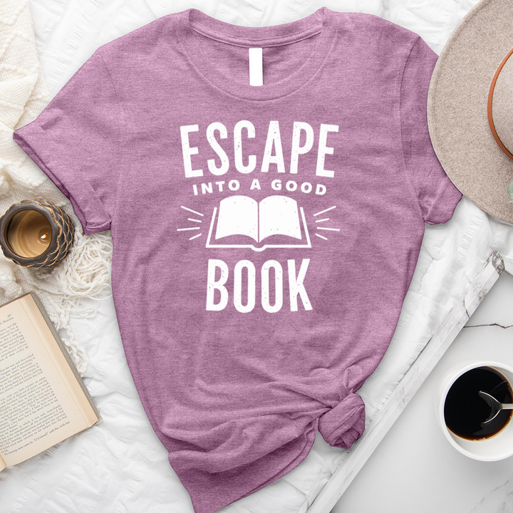 escape into a good book unisex tee