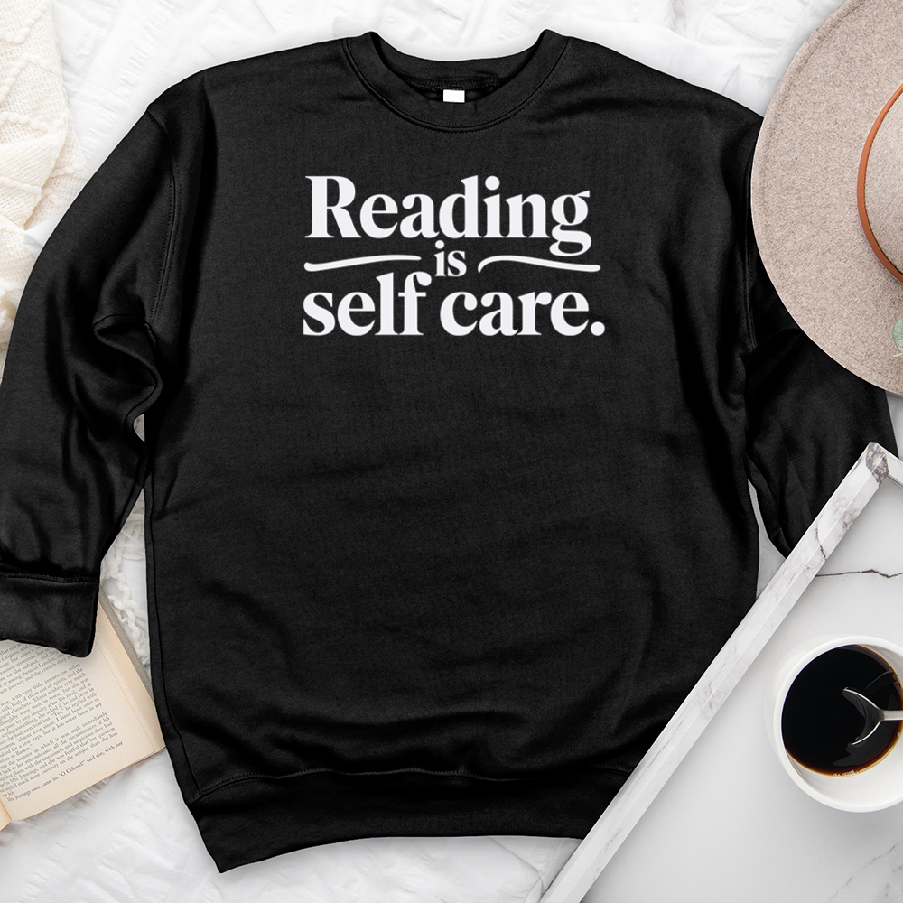 reading self care premium crewneck sweatshirt