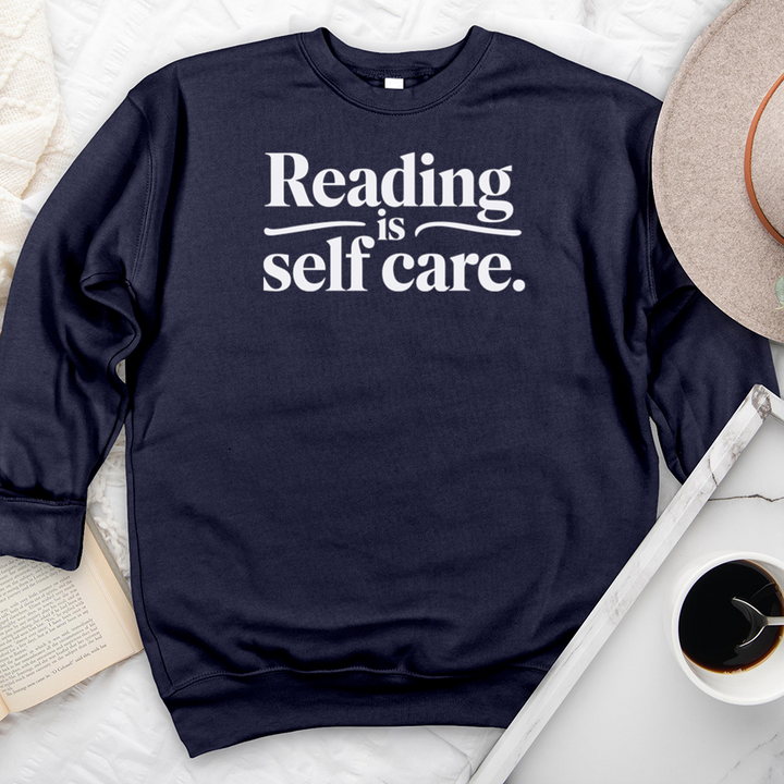 reading self care premium crewneck sweatshirt