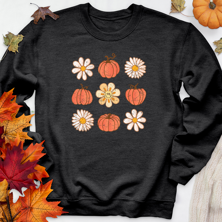 flower pumpkins premium crewneck sweatshirt